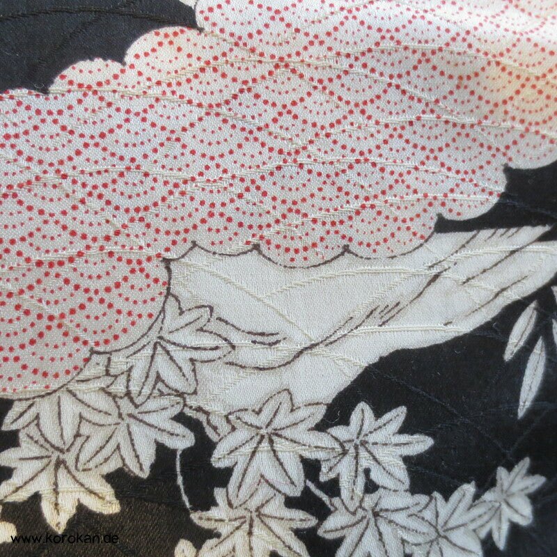 Häuser zwischen Wolken Wolle / Seide Damast Kimono Tanmono