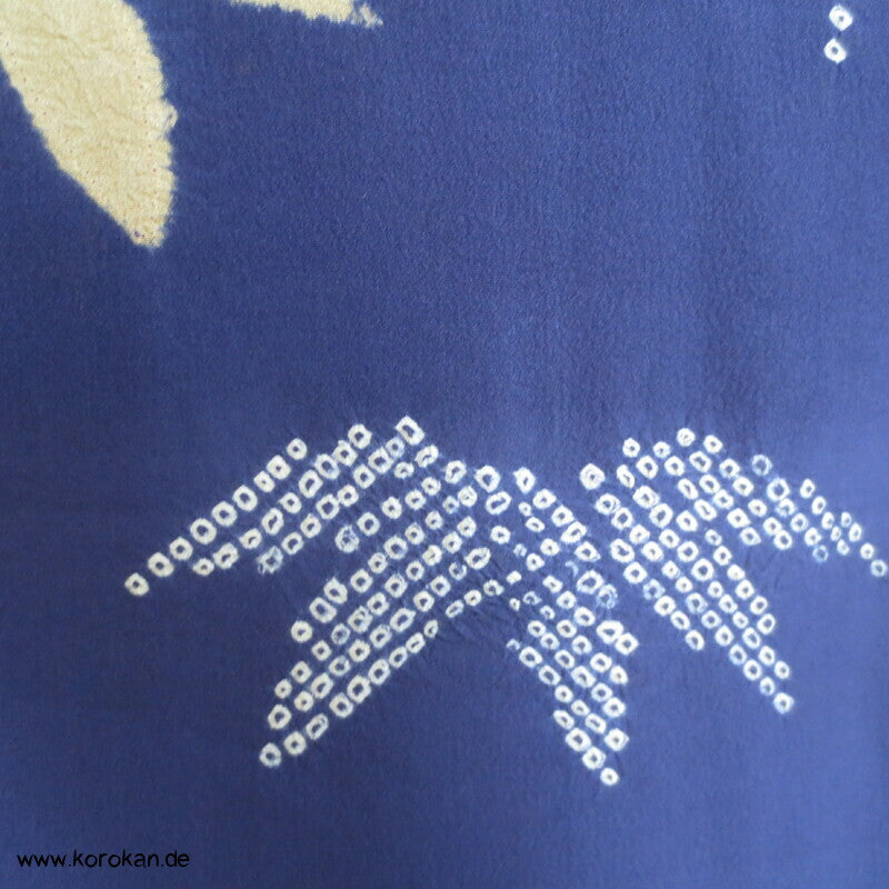 Shibori Bambusmuster, blauvioletter Seiden Homongi Kimono