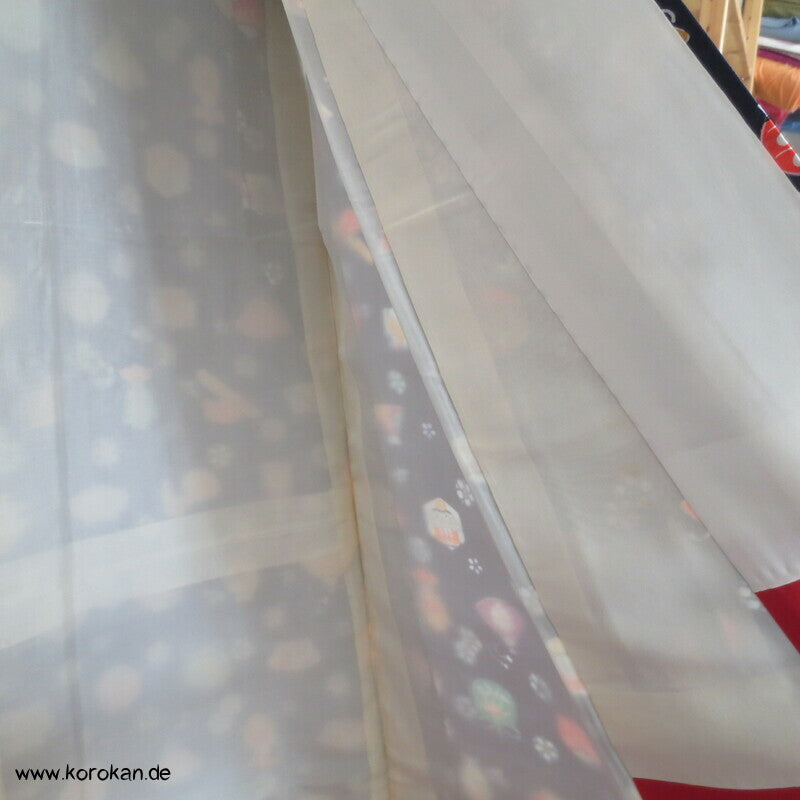 japanische Symbole Komon Seidendamast Kimono