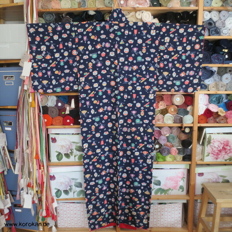 japanische Symbole Komon Seidendamast Kimono
