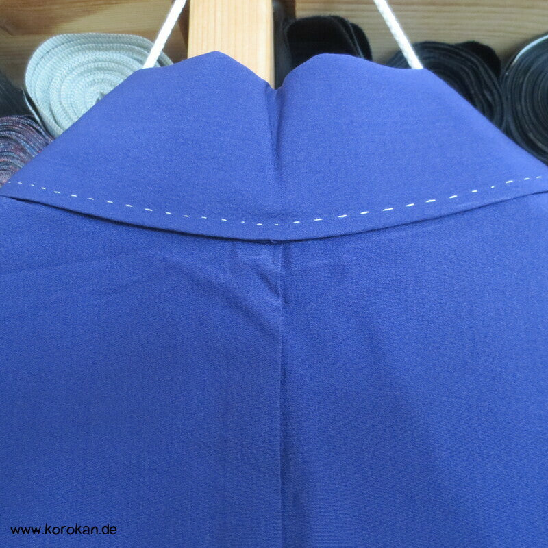 Shibori Bambusmuster, blauvioletter Seiden Homongi Kimono