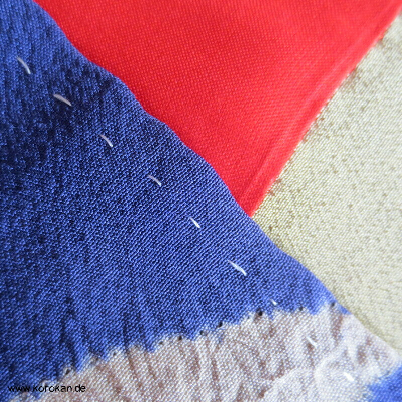 Shibori Bambusmuster, blauvioletter Seiden Homongi Kimono