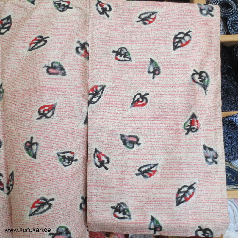 Art Deco Blätter auf rosa Meisen Seiden Kimono