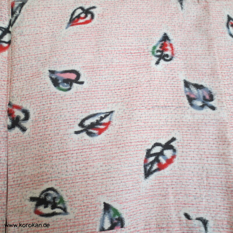 Art Deco Blätter auf rosa Meisen Seiden Kimono
