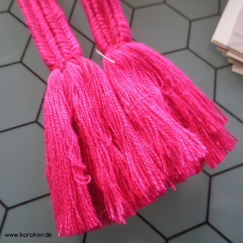 Obijime, pink uni, Seide, geflochten