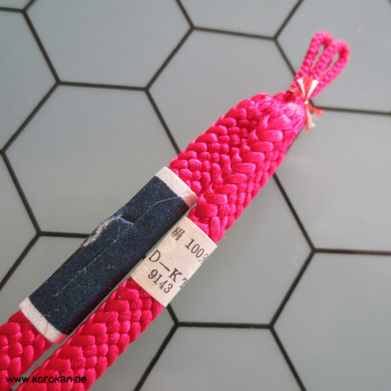 Haori Himo - pink ohne Troddeln, zweigeteilte Enden