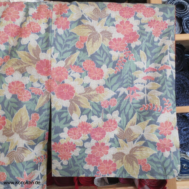 Japan Blumenmuster Kasuri Tsumugi Seiden Kimono