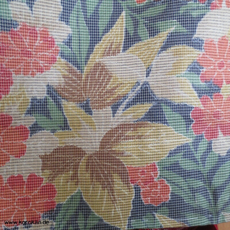 Japan Blumenmuster Kasuri Tsumugi Seiden Kimono