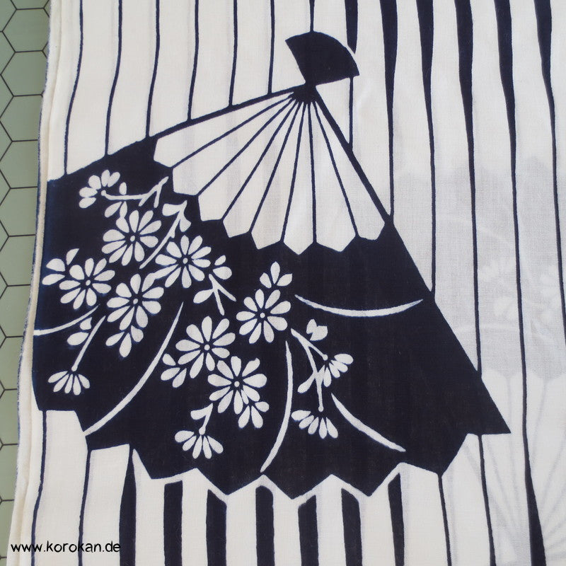 Fächer und Streifen Yukata Kimono Baumwoll Stoff