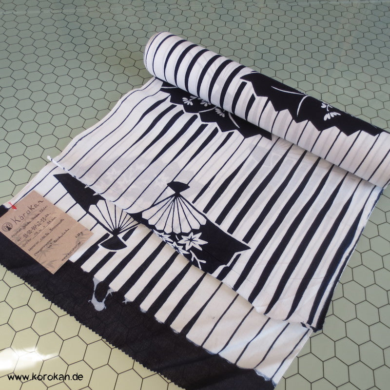 Fächer und Streifen Yukata Kimono Baumwoll Stoff