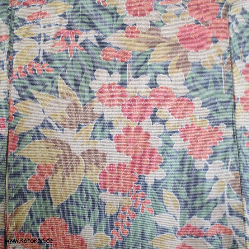 Japan Blumenmuster Kasuri Tsumugi Seiden Kimono