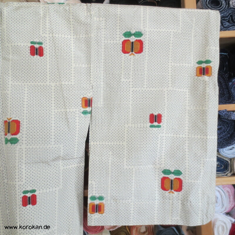 abstrakte Blumen Kasuri Hitoe Komon Tsumugi Seiden Kimono