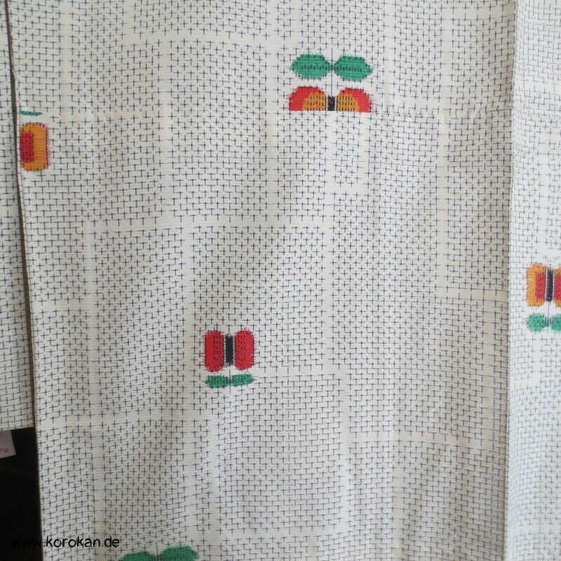abstrakte Blumen Kasuri Hitoe Komon Tsumugi Seiden Kimono