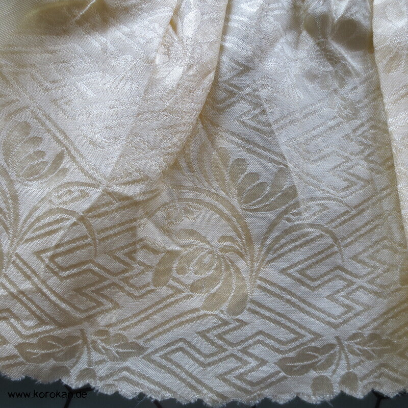 Shibori Blüten in hellgelb Verlauf Seiden Obiage