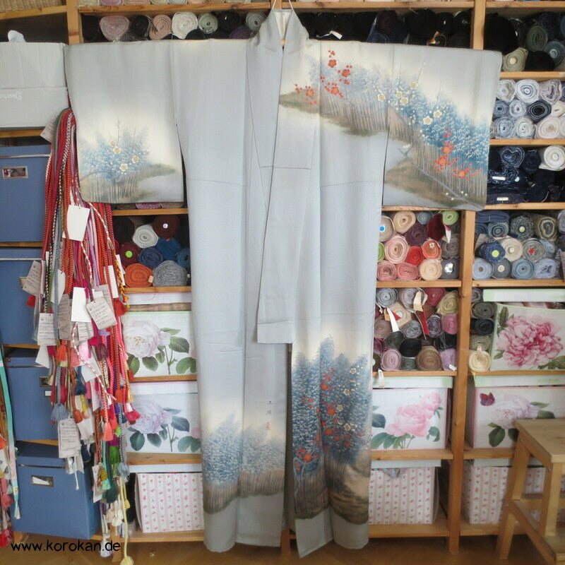 Künstlerarbeit, Ume und Bambuswald Homongi Kimono