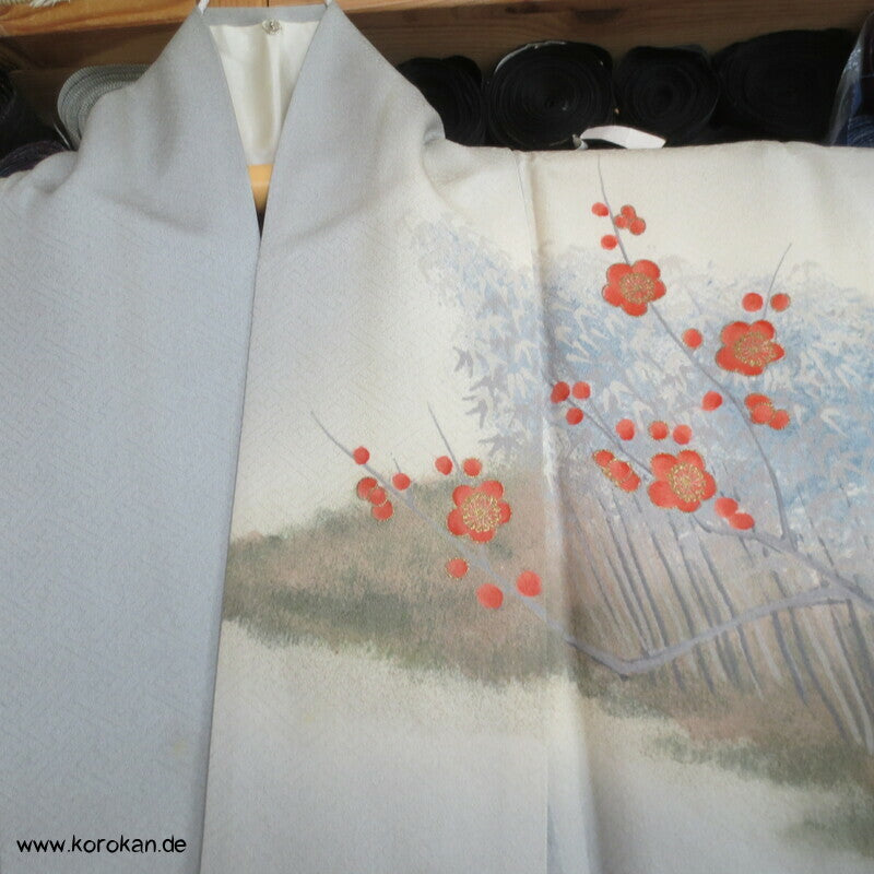 Künstlerarbeit, Ume und Bambuswald Homongi Kimono