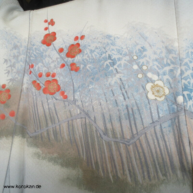 Künstlerarbeit, Ume und Bambuswald Homongi Kimono