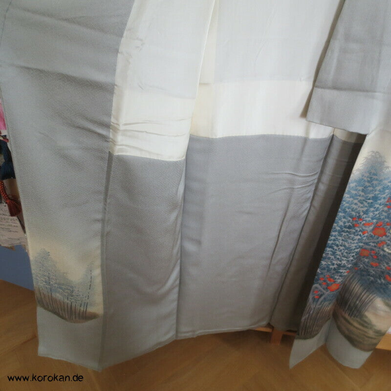 Künstlerarbeit, Ume und Bambuswald Homongi Kimono