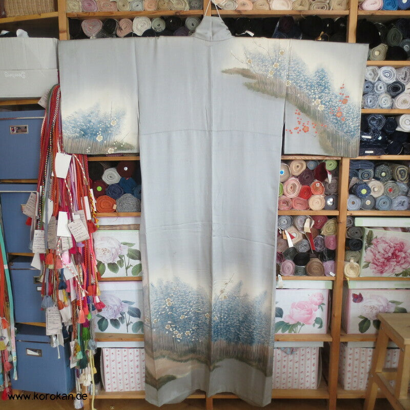 Künstlerarbeit, Ume und Bambuswald Homongi Kimono