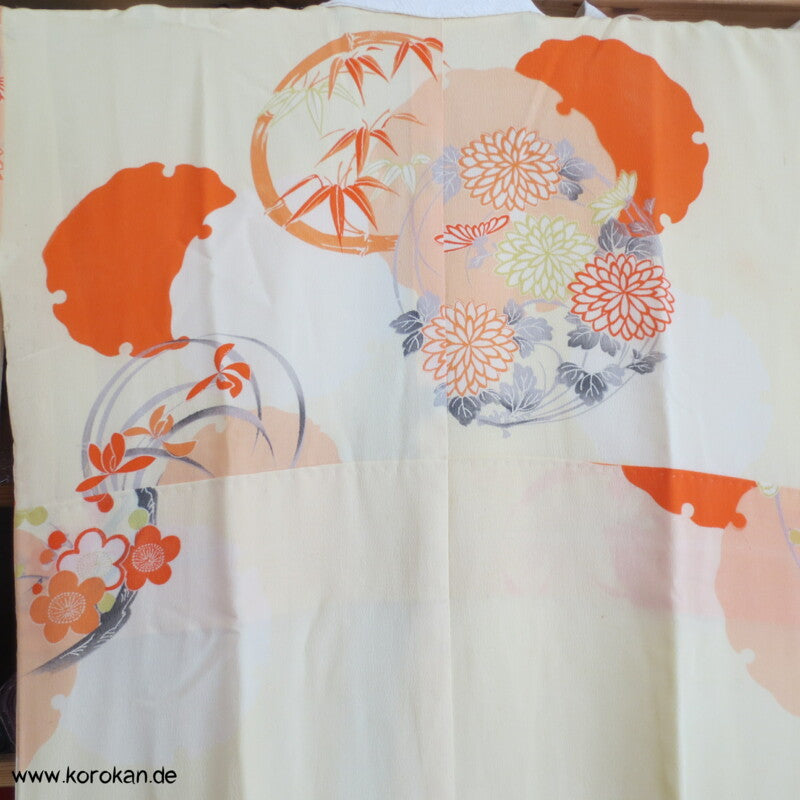 Kusudama Blumenkugel Juban Kimono, teilbestickte Seide