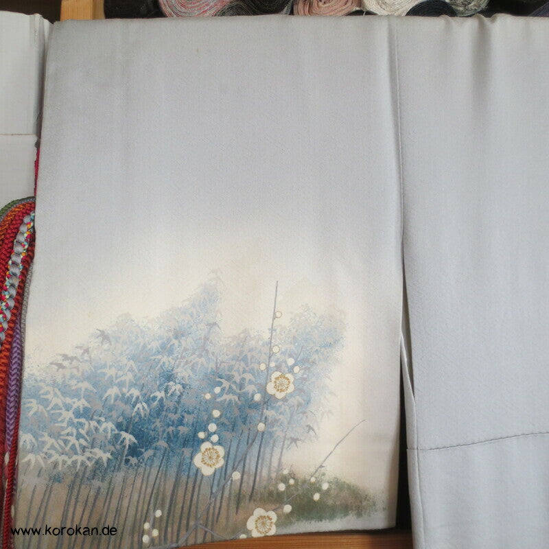 Künstlerarbeit, Ume und Bambuswald Homongi Kimono
