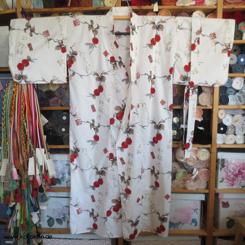 Ichi Ban Japan Kimono Yukata - Morgenmantel mit Gürtel. momo Pfirsiche