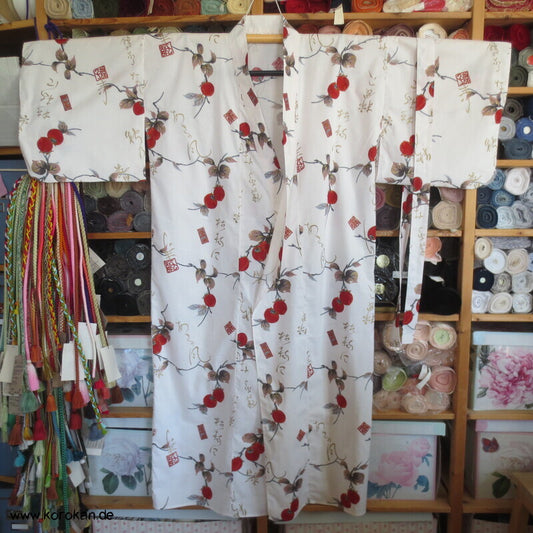 Ichi Ban Japan Kimono Yukata - Morgenmantel mit Gürtel. momo Pfirsiche