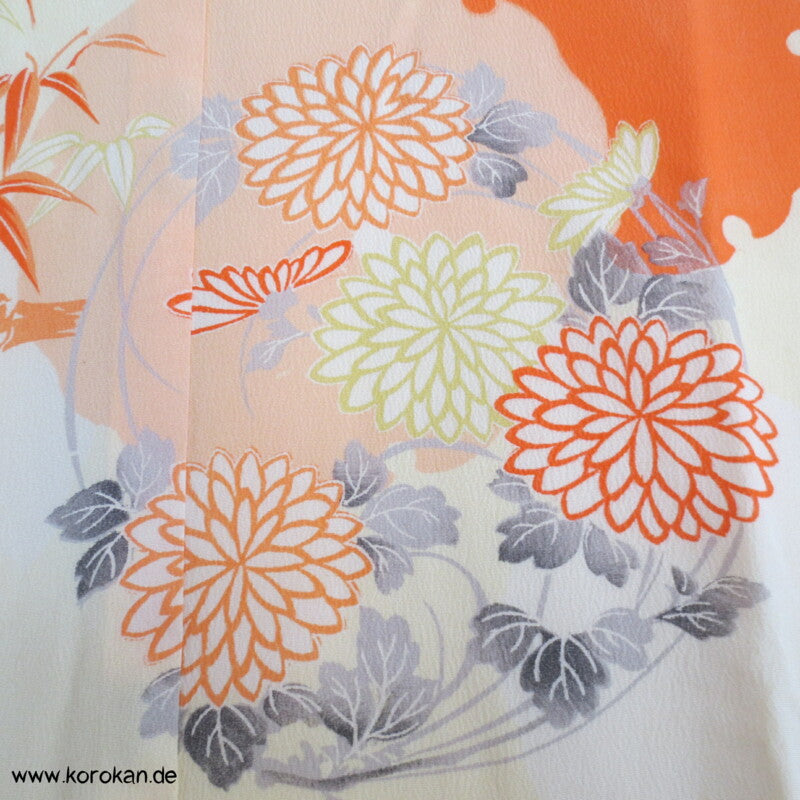 Kusudama Blumenkugel Juban Kimono, teilbestickte Seide