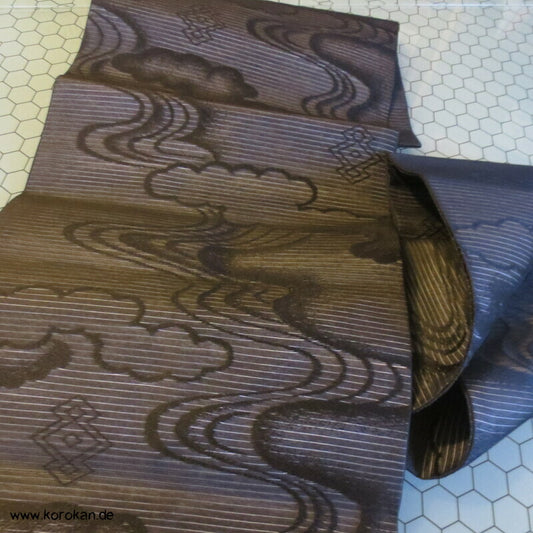 schwarze Flusswellen Rho Seide - Sommer Nagoya Obi