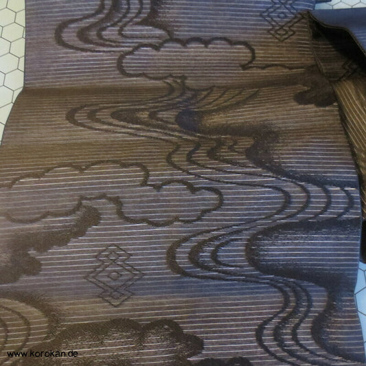 schwarze Flusswellen Rho Seide - Sommer Nagoya Obi