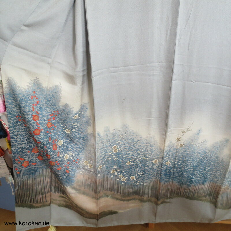 Künstlerarbeit, Ume und Bambuswald Homongi Kimono