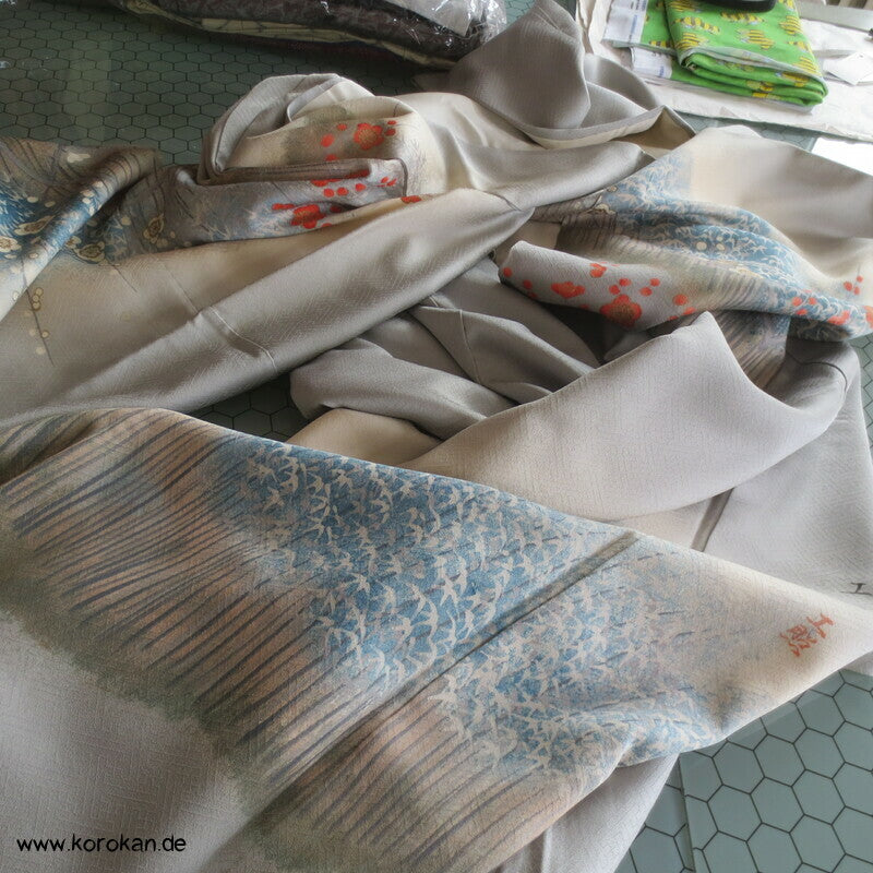 Künstlerarbeit, Ume und Bambuswald Homongi Kimono