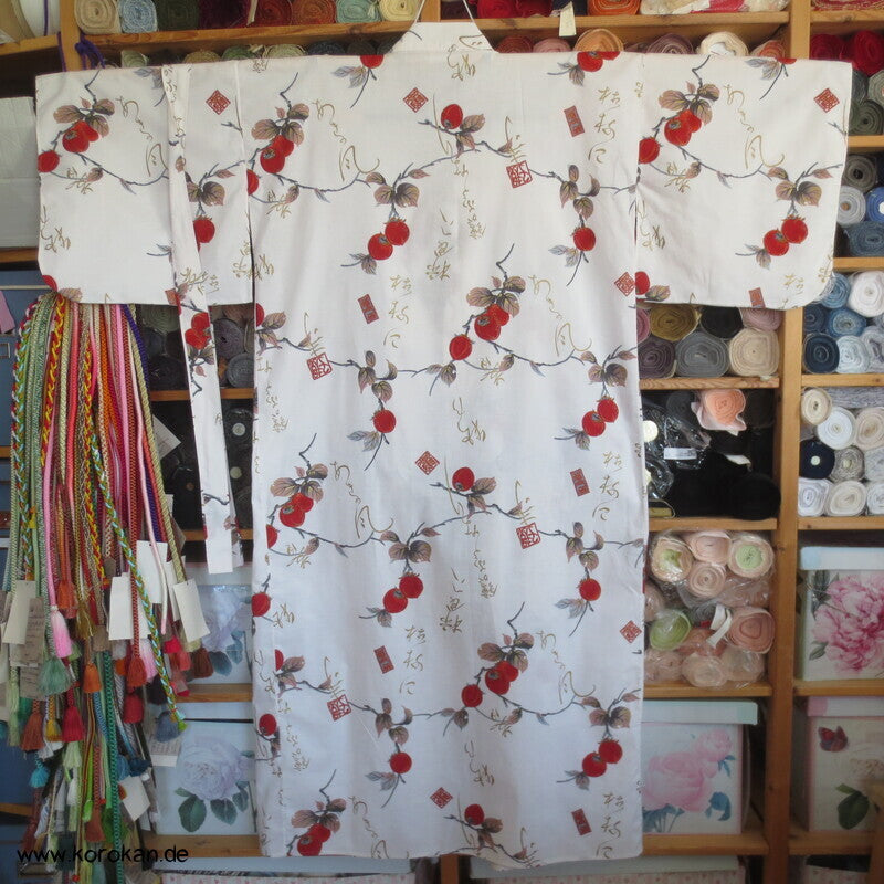 Ichi Ban Japan Kimono Yukata - Morgenmantel mit Gürtel. momo Pfirsiche