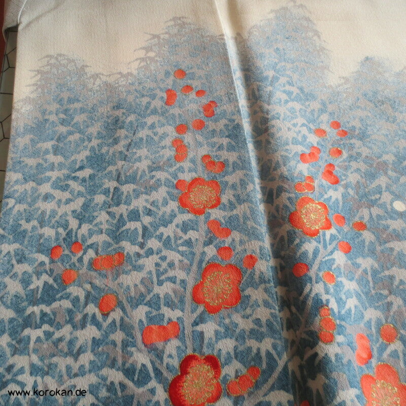 Künstlerarbeit, Ume und Bambuswald Homongi Kimono