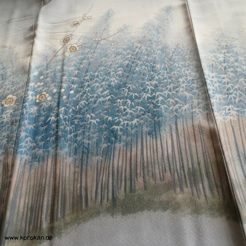 Künstlerarbeit, Ume und Bambuswald Homongi Kimono
