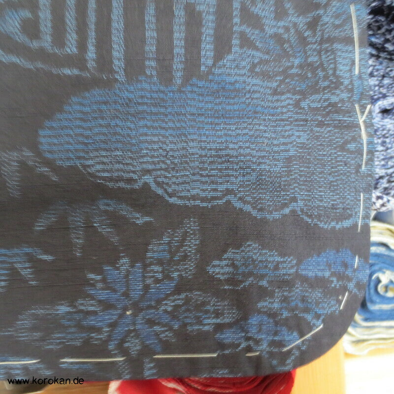 Bambus, Wolke, Kiku Kasuri Tsumugi Seiden Kimono