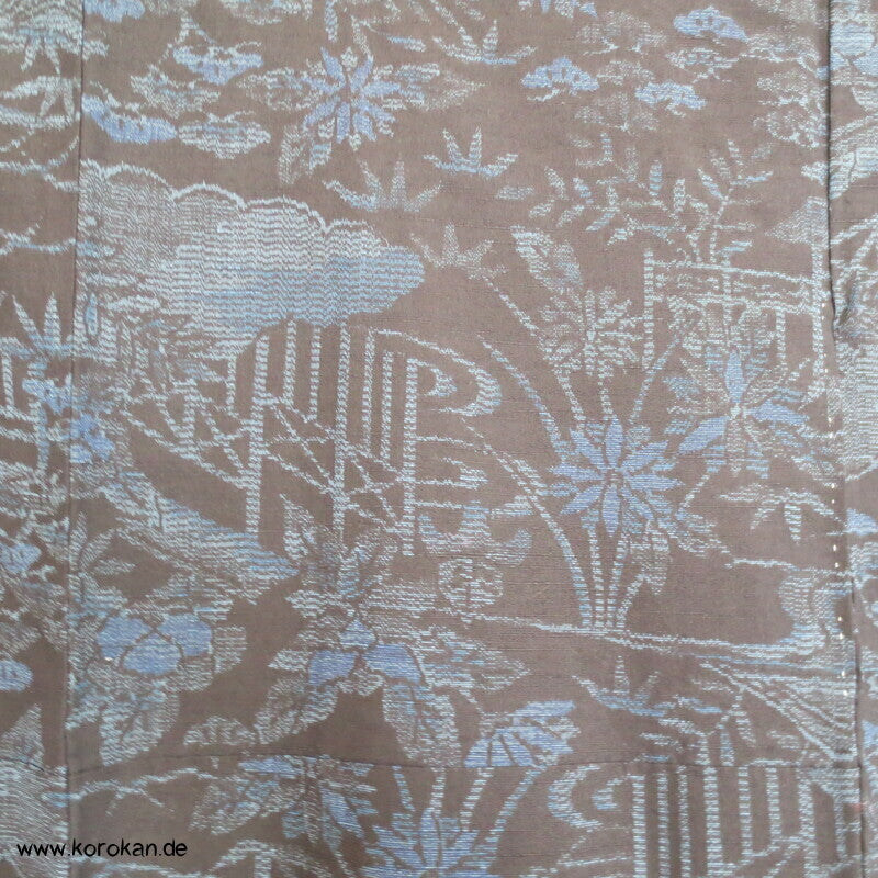 Bambus, Wolke, Kiku Kasuri Tsumugi Seiden Kimono