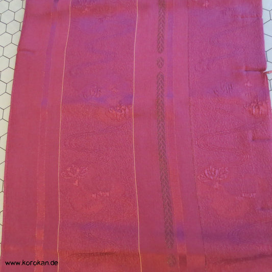 Antiker Araihari Kimono Stoffrolle, Seidenjacquard Streifen in lila