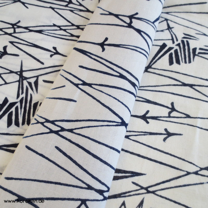 Piniennadeln und Origami Kraniche Yukata Baumwoll Stoffrest