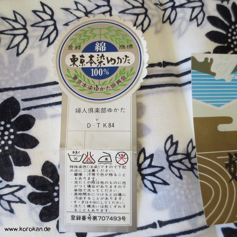 Bambus und Chrysanthemen Yukata Kimono Baumwoll Stoff