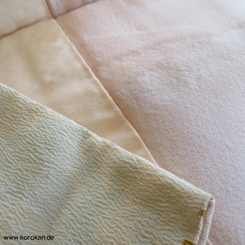 Japan Bingata Block Druck Primärfarben Seidencrepe Komon Kimono