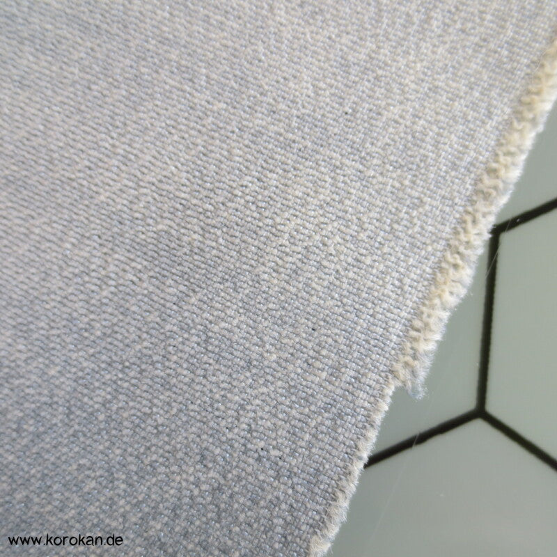 Blättchen in blaugrau Wolle/ Seide Kimono Stoff