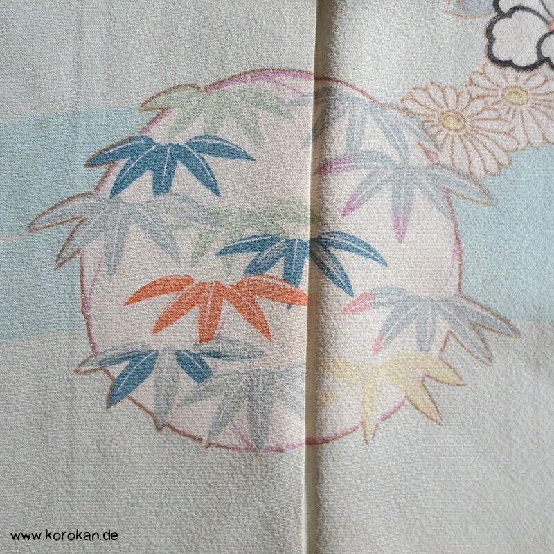 pastelliger Vier Jahreszeiten Homongi Seiden Kimono