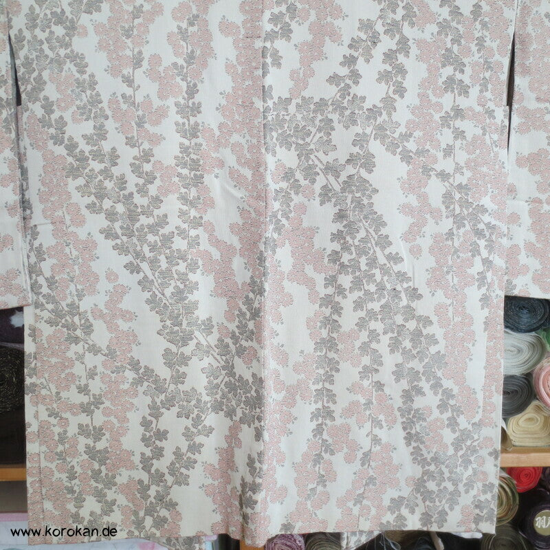 Urushi Blütenzweige Seidenbrokat Haori Kimono Jacke