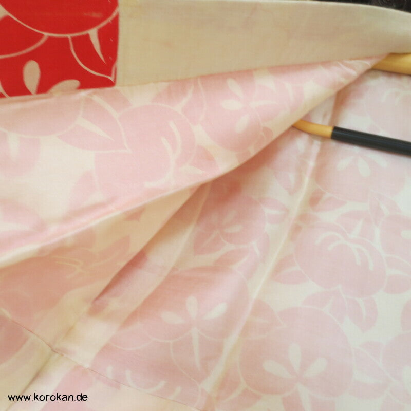 antiker japanischer Juban Unterkimono Tachibana Druck Seidendamast