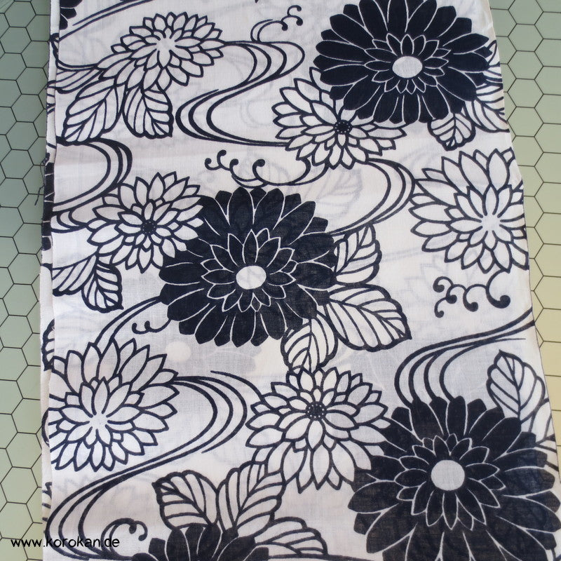Kiku und Welle Yukata Kimono Baumwoll Stoff