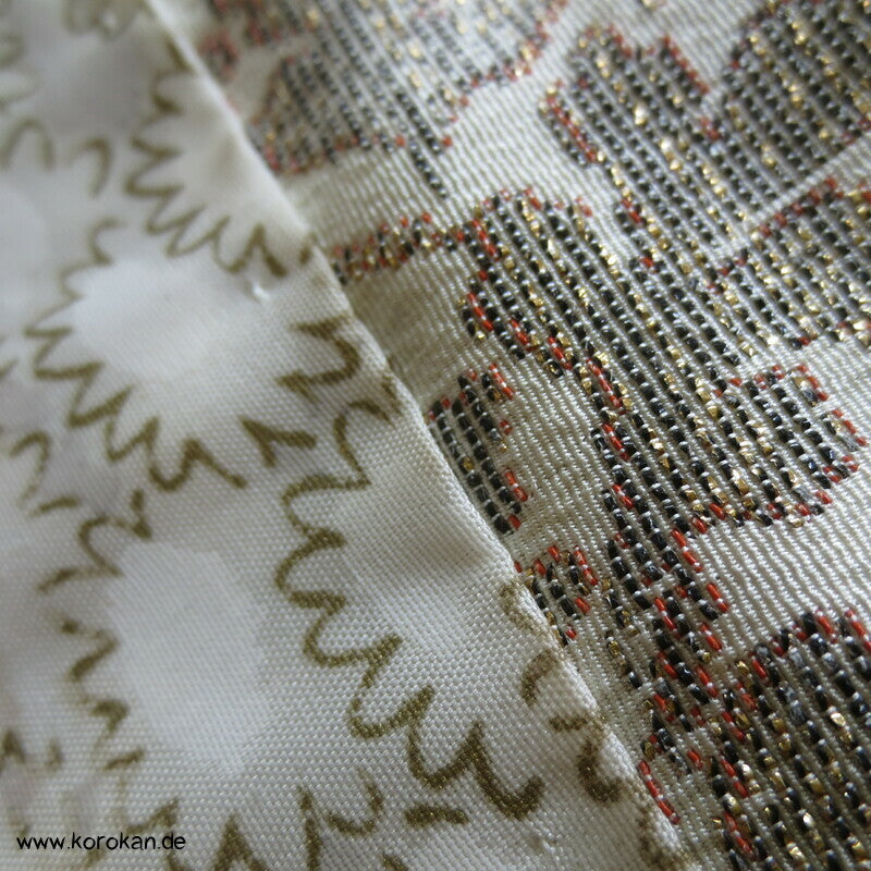 Urushi Blütenzweige Seidenbrokat Haori Kimono Jacke