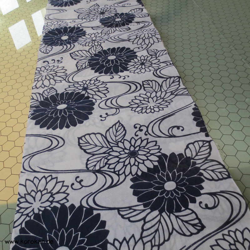 Kiku und Welle Yukata Kimono Baumwoll Stoff