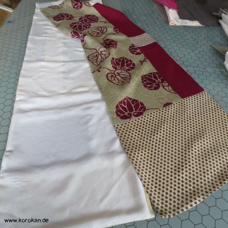 Patchwork Upcycling japanische Kimono Seiden Schal