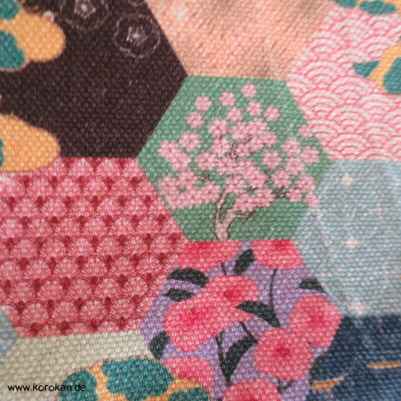 grob gewebte Baumwolle japanische Motive in kleinem Kikko